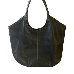 Elegant Black Leather Tote Bag